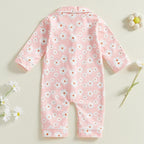 Balaflyie Baby Girl Button Down Pajamas Romper One-Piece Jumpsuit Long Sleeve - Image 2