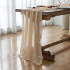 6pcs Deep Beige Cheesecloth Table Runner Rustic Boho Gauze 120 Inch 10 FT - Image 4