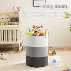 Laundry Basket, Woven Cotton Rope Laundry Hamper, 100L - Image 3