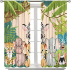 Animals Curtains Colorful Forest Cartoon Cute Zebra Tiger Elephant - Image 8