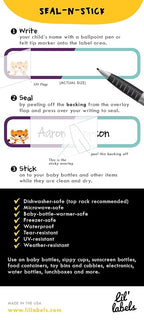 Bottle Labels, Self-Laminating, Waterproof Kids Name Labels - Image 7