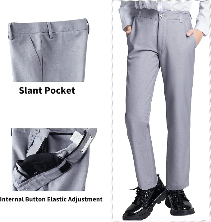 Boys' Suits Formal Slim Fit Tuxedo Boys Vest and Pants Set - Image 4