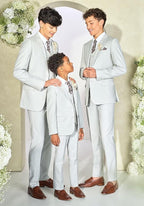 Boys Suit 4 Piece Slim Fit Kids Tuxedo Suit Formal Wedding Outfit Blazer Vest - Image 3