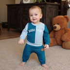Kupretty Toddler Baby Boy Fall Winter Clothes Color Block Long Sleeve - Image 2
