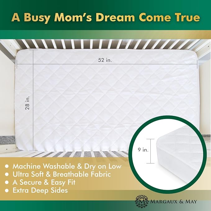Margaux & May Crib Mattress Protector Pad 2 Pack - Image 6