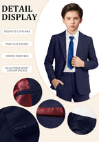 Boys Formal Suit Set 4 Pieces Kids Tuxedo Ring Bearer Outfit - Image 3