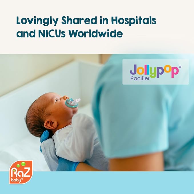 RaZbaby JollyPop Pacifier, Holder w/Detachable Baby Pacifier, Stuffed Animal - Image 2