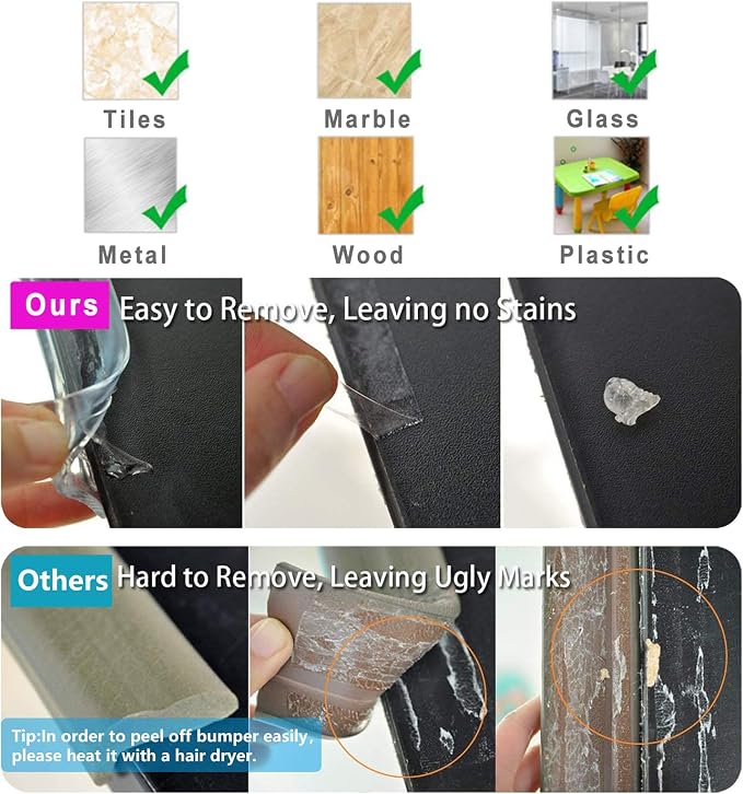 Edge Protector 100% Silicone, Baby Proofing Corners Clear Guards, Pre-Tape - Image 5
