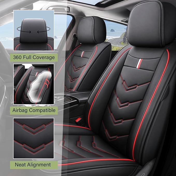 Leather Car Seat Covers Fit for LR LR4 2009-2016, 5 Seater Waterproof and - Image 2