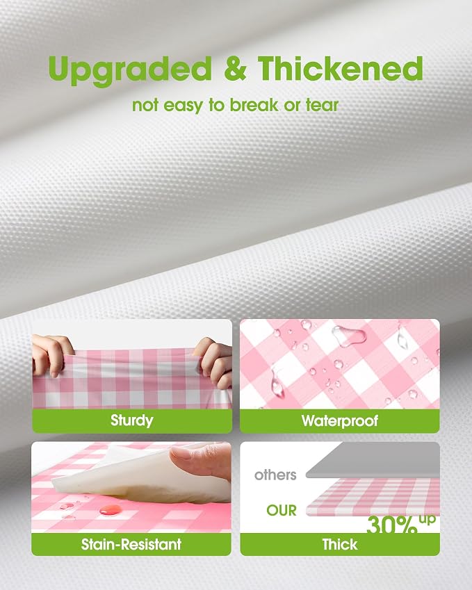 Pureegg Plastic Table Cloth Disposable 8 Pack, 54 x 108 Inch Table Cloths - Image 3