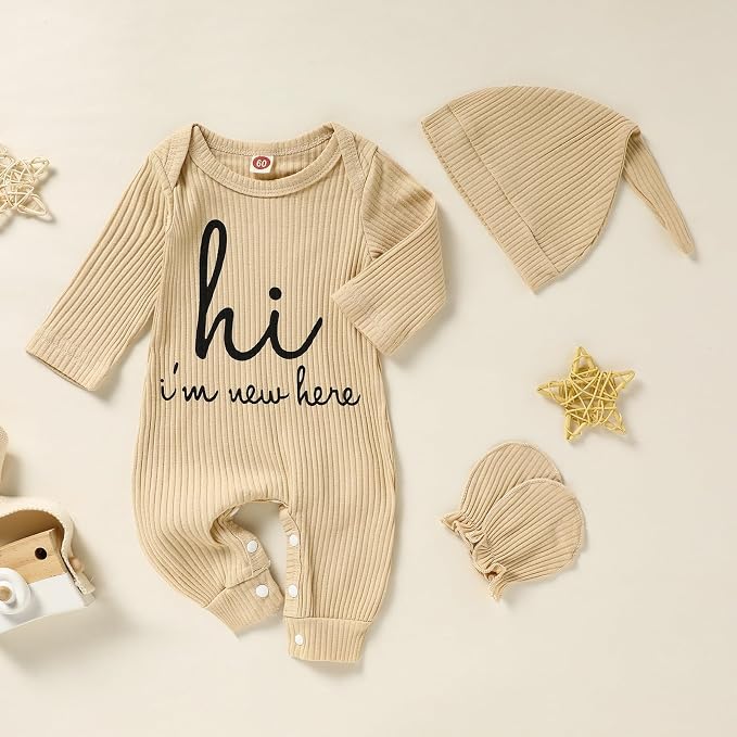 GRNSHTS Newborn Baby Boy Romper Coming Home Outfits Letter Print Bodysuit - Image 2