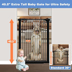 40.5" Extra Tall Baby Gate for Stairs, 40.5"-54.7" Extra Wide Large Dog Pet - Image 2