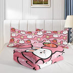 QOOMO Kawaii Rabbit Comforter, Strawberry Rabbit Comforter Set - Image 4