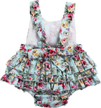 Baby Girl's Floral Print Ruffles Romper Summer Clothes - Image 8