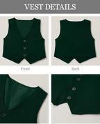 Baby Boy Clothes Gentleman Baby Suit Long Sleeve Romper+Vest+Bow Tie+Corsage - Image 6