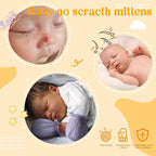 Pro Goleem Muslin Baby Mittens for Newborn, 100% Cotton No Scratch Soft - Image 3