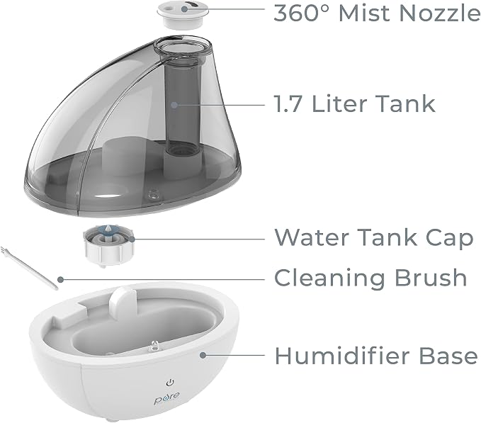 Pure Enrichment MistAire Silver Ultrasonic Cool Mist Humidifier - Image 7