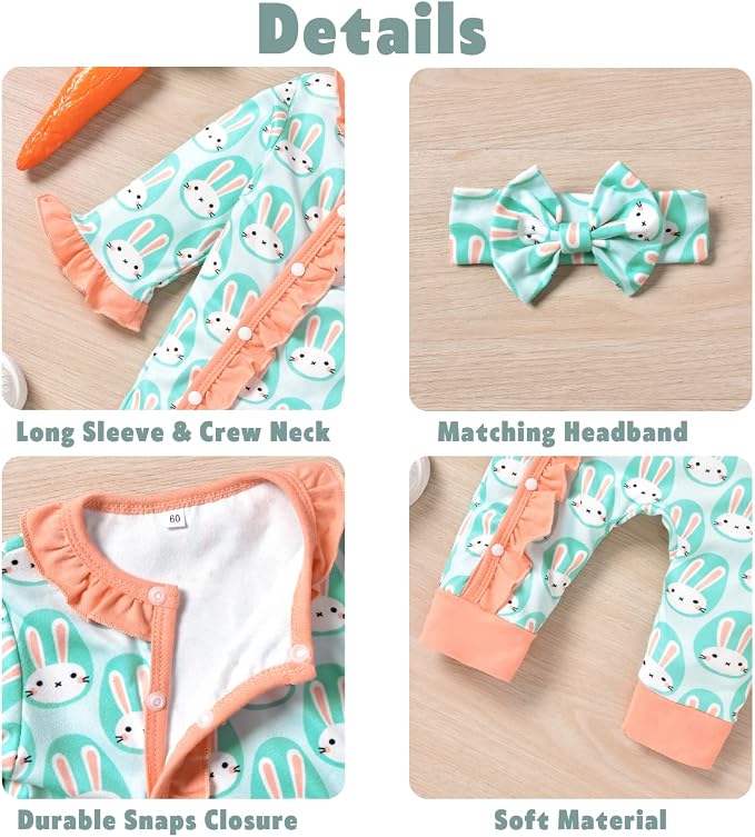 Aalizzwell Baby Girls Romper Outfit Fall Winter Clothes - Image 2
