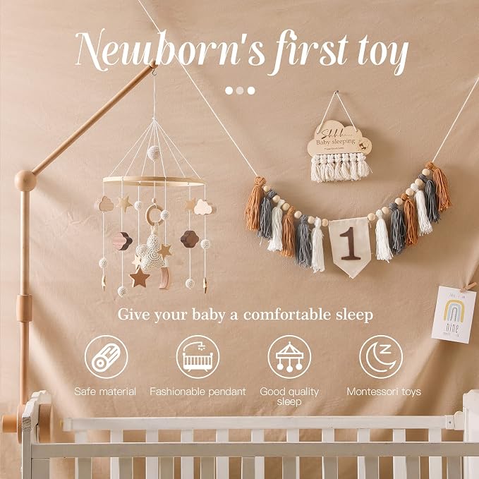 let's make Baby Crib Mobile for Boys Girls| Boho Nursery Mobile| Gender Neutral - Image 4