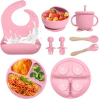 Baby Led Weaning Supplies, 8 Piece BPA-Free Silicone Feeding Set, Silicone by Catvegue