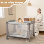 BABY JOY 4 in 1 Pack and Play, Portable Baby Playard - Image 4