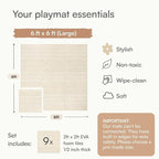 Lillefolk Baby Play Mat for Floor – 6x6ft Beige | Soft Non Toxic Premium EVA - Image 8