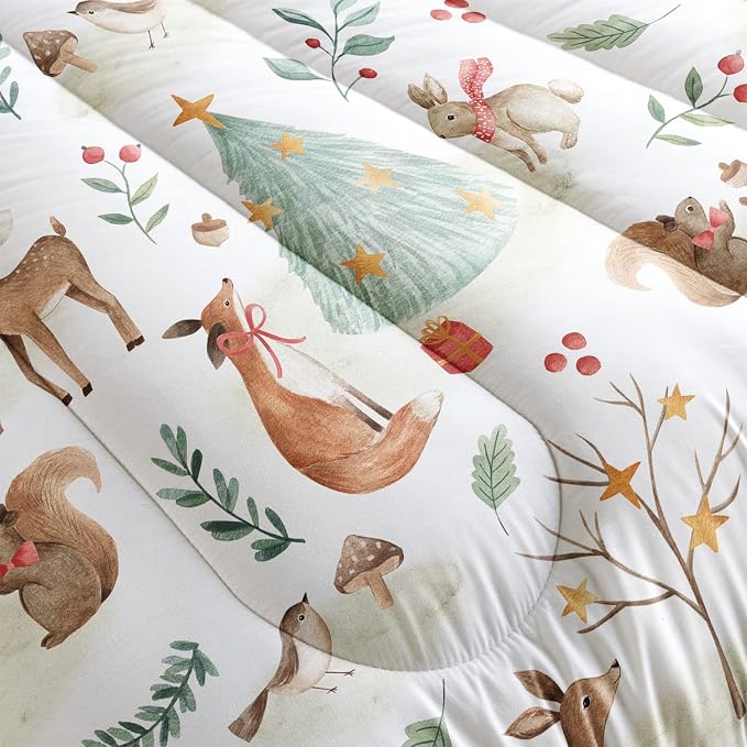 QOOMO Wild Animal Comforter Full Size, Christmas Comforter Set - Image 5
