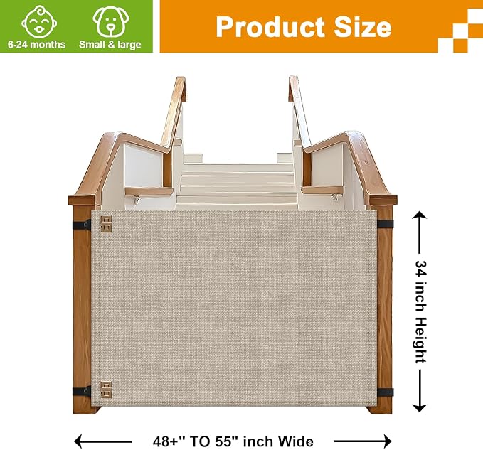 Baby Fabric Gate for Stairs Banisters - Image 2