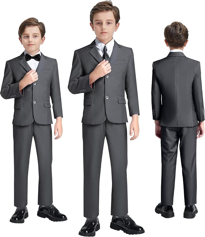 JPF Boy's Formal Suit Set Slim Fit Kids Tuxedo Suits - Image 6
