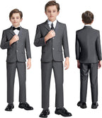 JPF Boy's Formal Suit Set Slim Fit Kids Tuxedo Suits - Image 6