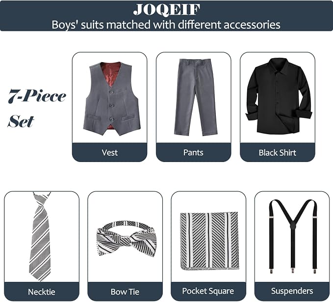 Boys Suits Formal Dress Vest and Pants Set - Image 2