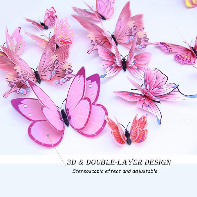 Butterfly Wall Decor 24/48 PCS, 3D Butterflies Stickers - Image 2