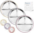 Stainless Steel Suction Plates for Toddlers, Non Toxic Non Slip Portion Control by Bakpoco