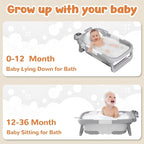 Collapsible Baby Bathtub for Newborn to Toddler, Portable Baby Bath Tub for - Image 4