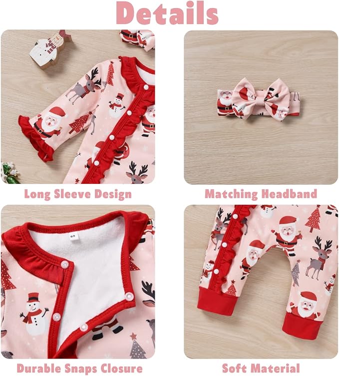 Aalizzwell Baby Girls Romper Outfit Fall Winter Clothes - Image 4