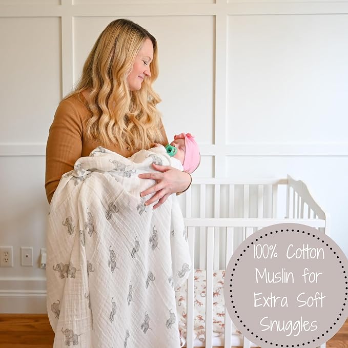 LollyBanks Muslin Swaddle Blankets, Large 47 x 47 Inches Baby Blanket - Image 5