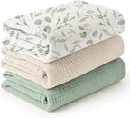 Konssy 3 Pack Muslin Swaddle Blankets by Konssy