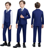 Boys' 3 Piece Suit Set with Suit Jacket, Formal Tuxedos Slim Fit Ring Bearer - Image 4