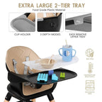 6 in 1 Baby High Chair, Convertible Wooden High Chairs/Booster Seat - Image 3
