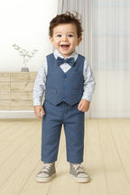 Baby Boy Clothes Suits Infant Gentleman Wedding Outfit Formal Dress Shirt Vest - Image 3