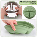 Nuogo 3 Pcs Stainless Steel Baby Suction Plates - Image 5