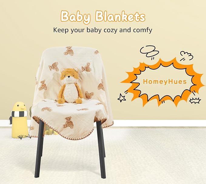 Baby Blanket Double Layer Cotton 40 x 40 Soft Receiving Blanket - Image 4