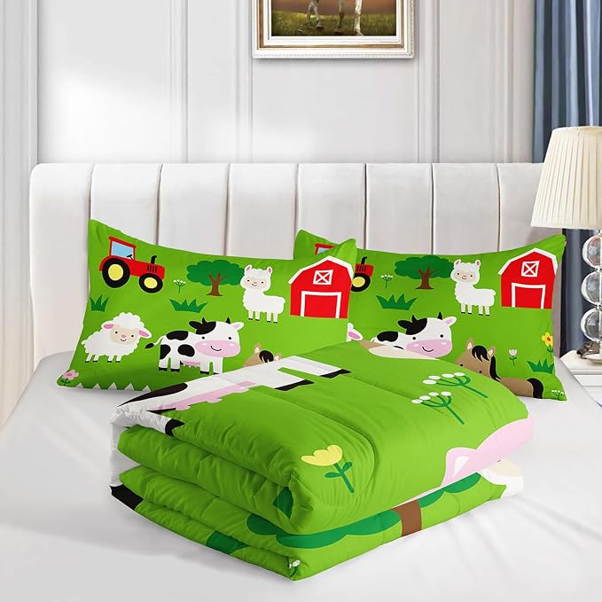 QOOMO Farm Animal Comforter, Pig Cow Sheep Comforter Set - Image 4