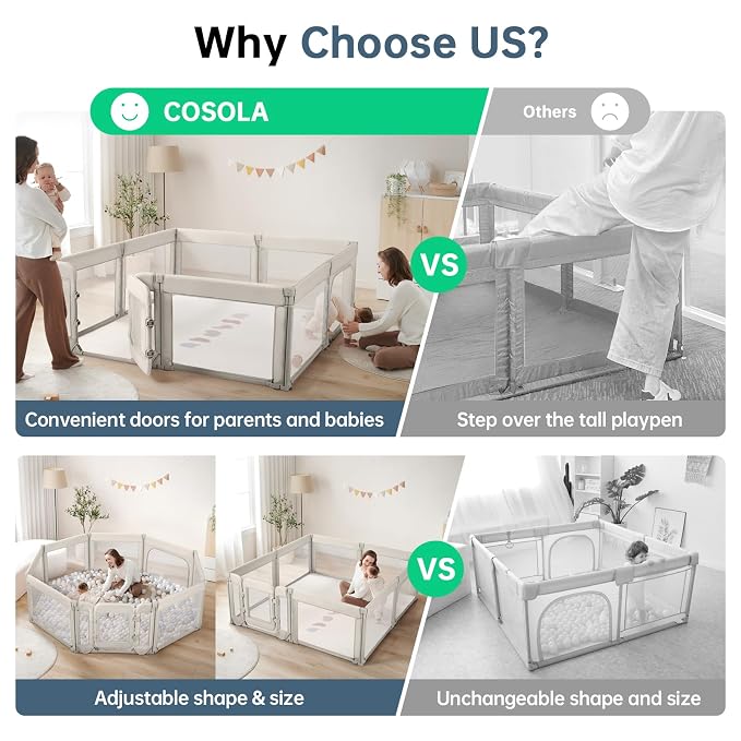 Baby Playpen, Large Play Pen for Babies and Toddlers - Image 4
