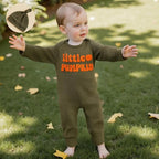 Newborn Infant Baby Boy Halloween Outfit Little Pumpkin Embroidery Romper - Image 3