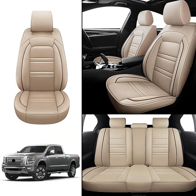 Seat Covers for Nissan Car Titan 2004-2024 | 5-Seats Leather Seat Covers - Image 2