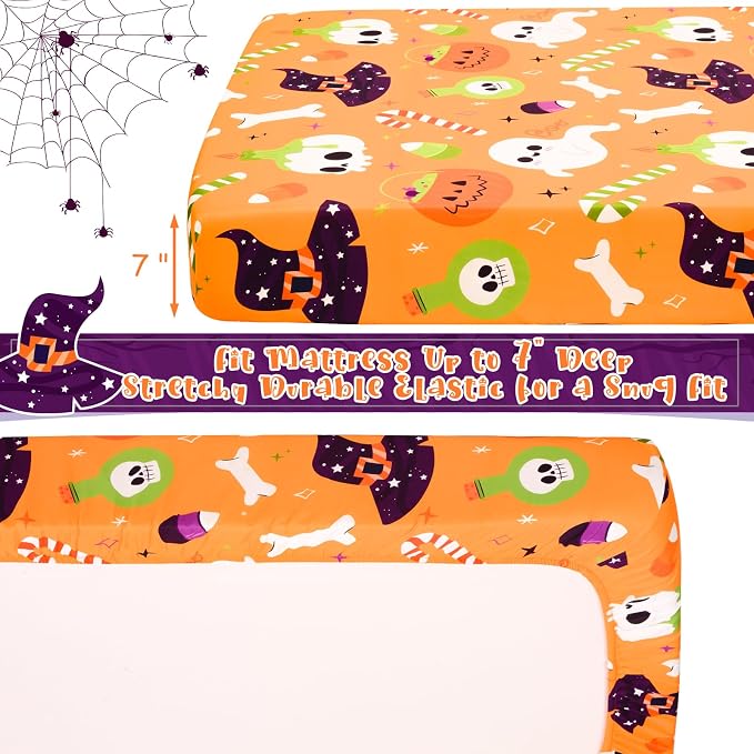UOMNY Halloween Pumpkin Crib Sheet - Image 5