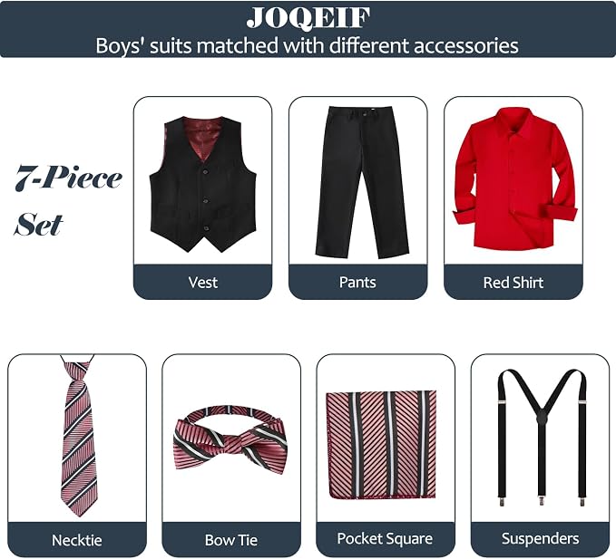 Boys Suits Formal Dress Vest and Pants Set - Image 2