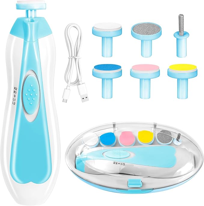 Baby Nail Trimmer Electric, 6 in 1 Rechargeable Baby Nail Clippers Manicure Set by Qunlionslife