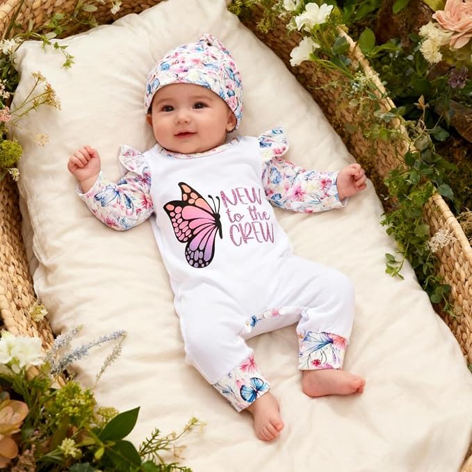 GRNSHTS Newborn Baby Girl Romper Infant Letter Print Jumpsuit Floral - Image 7